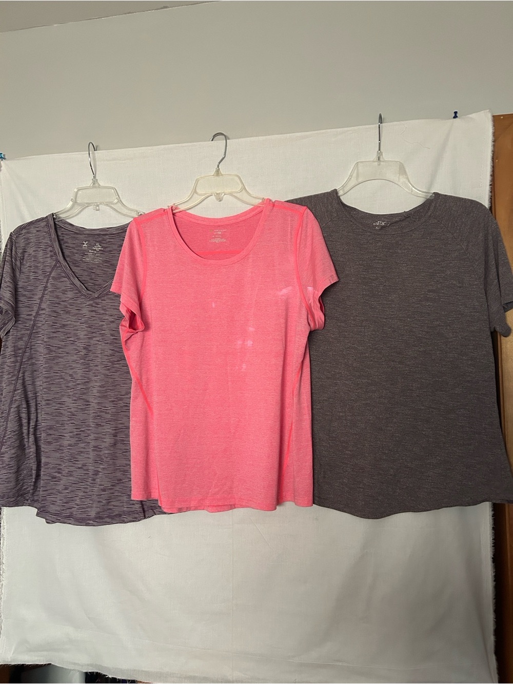 tek gear Women's Short Sleeve Tee Trio - Hot Pink & Purple Shades